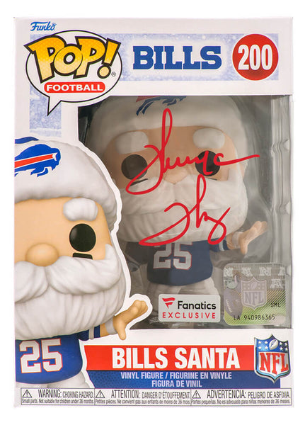 Thurman Thomas Signed Buffalo Bills 'SANTA' Funko Pop Doll #200 - (SCHWARTZ COA)