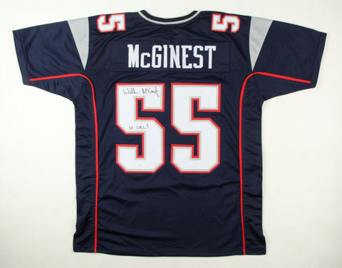 Willie McGinest Signed New England Pats Signed Jersey Inscribed 3xSBC (JSA COA)