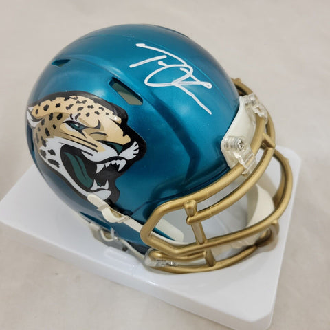 TREVOR LAWRENCE SIGNED JACKSONVILLE JAGUARS FLASH SPEED MINI HELMET FANATICS QR