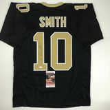 Autographed/Signed TRE'QUAN SMITH New Orleans Black Football Jersey JSA COA Auto