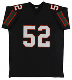 Ray Lewis Signed Miami Hurricanes Black Jersey (Beckett) 13xPro Bowl L.B. Ravens