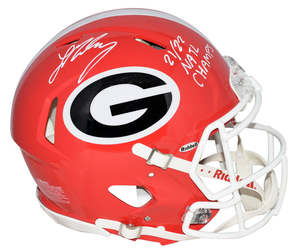 LADD McCONKEY SIGNED GEORGIA BULLDOGS AUTHENTIC SPEED HELMET + 21/22 NATL CHAMPS