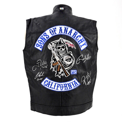 Charlie Hunnam, Ron Perlman Sons of Anarchy Cast Autographed Leather Vest