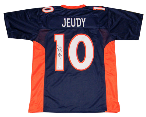 JERRY JEUDY AUTOGRAPHED SIGNED DENVER BRONCOS #10 NAVY JERSEY BECKETT