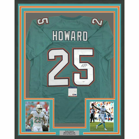 FRAMED Autographed/Signed XAVIEN HOWARD 33x42 Miami Teal Jersey PSA/DNA COA Auto