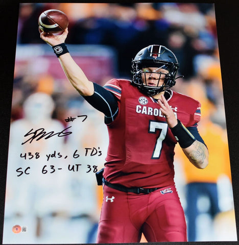 SPENCER RATTLER SIGNED SOUTH CAROLINA GAMECOCKS VS TENNESSEE 16x20 PHOTO BECKETT