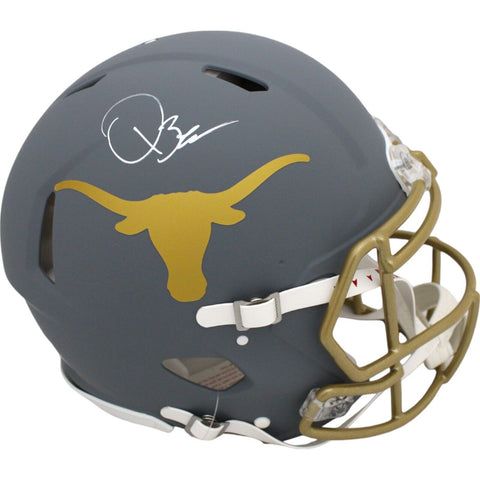 Quinn Ewers Autographed Texas Longhorns Full Size Slate Pro Helmet Beckett 47633