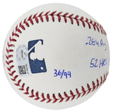 Yankees Aaron Judge "2012 AL ROY Stat" Signed Oml Baseball #36/99 MLB & Fanatics