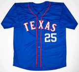 Rafael Palmeiro Signed Texas Rangers Jersey Inscribed 569 HRS (JSA COA) OF / DH