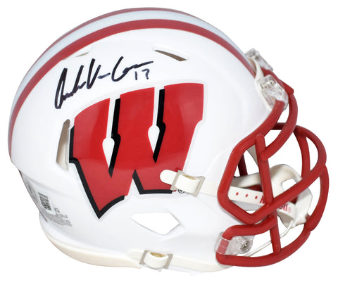 ANDREW VAN GINKEL SIGNED WISCONSIN BADGERS SPEED MINI HELMET BECKETT