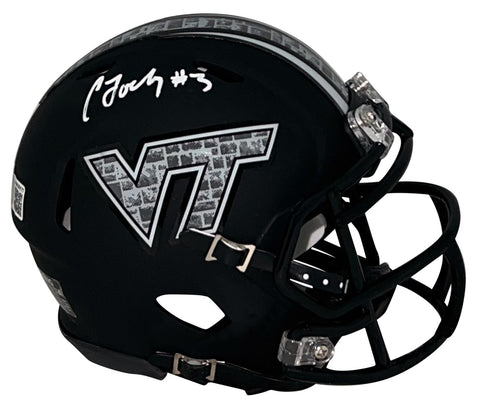 CALEB FARLEY SIGNED VIRGINIA TECH HOKIES BLACK SPEED MINI HELMET BECKETT