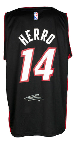 Tyler Herro Signed Black Maimi Heat Fanatics Basketball Jersey JSA