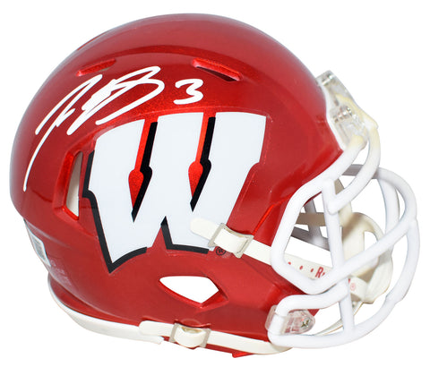 LEE EVANS AUTOGRAPHED WISCONSIN BAGERS FLASH SPEED MINI HELMET BECKETT