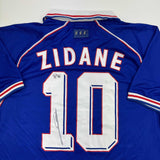 Autographed/Signed Zinedine Zidane France French National Team Blue Jersey BAS C