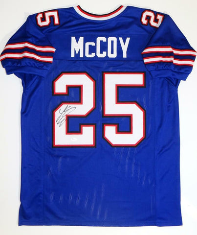 LeSean McCoy Autographed Blue Pro Style Jersey- JSA Witnessed Authenticated *2