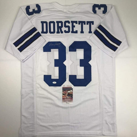 Autographed/Signed Tony Dorsett Dallas White Football Jersey JSA COA