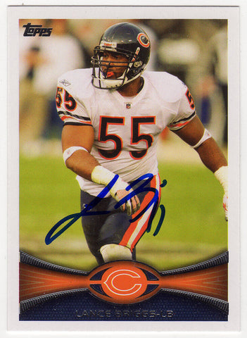 Lance Briggs Signed Bears 2012 Topps Football Trading Card #227 - (SCHWARTZ COA)