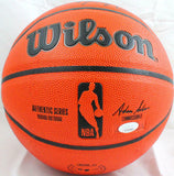 Drexler/Olajuwon Autographed Wilson NBA Basketball - JSA Witnessed *Black