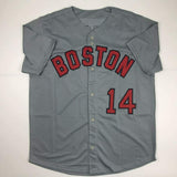 Autographed/Signed JIM RICE Boston Grey Baseball Jersey JSA COA Auto