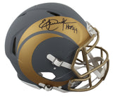 Rams Eric Dickerson "HOF 99" Signed Slate F/S Speed Proline Helmet W/ Case BAS W