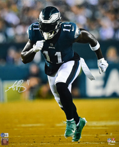 A.J. Brown Autographed Philadelphia Eagles 16x20 Stance Photo- Beckett W Holo