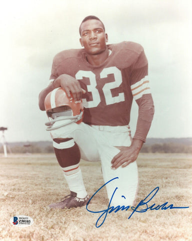 Jim Brown Autographed Cleveland Browns 8x10 Photo Beckett Authenticated #3