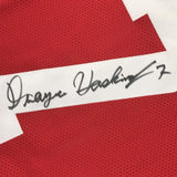 Framed Autographed/Signed Dwayne Haskins Jr. 35x39 Ohio State Red Jersey JSA COA