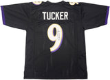 BALTIMORE RAVENS JUSTIN TUCKER AUTOGRAPHED SIGNED BLACK JERSEY JSA STOCK #232736