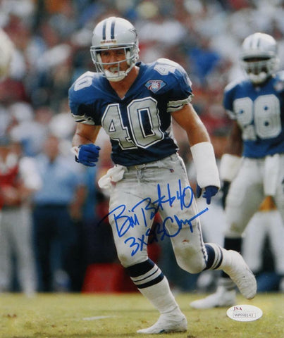 Bill Bates Autographed Dallas Cowboys 8x10 On Field Photo w/ Insc- JSA W Auth *B