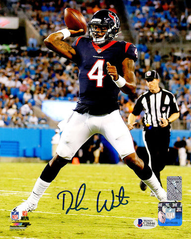 Deshaun Watson Signed Houston Texans Passing Action 8x10 Photo - Beckett