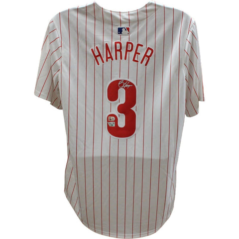 Bryce Harper Autographed/Signed Philadelphia Phillies White Jersey FAN 46688