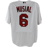 Stan Musial Signed St. Louis Cardinals White Majestic Jersey JSA 44646