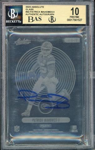 2023 Absolute Glass #44 Patrick Mahomes BGS 10/10 On Card Auto PRISTINE Pop 1