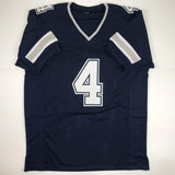 Autographed/Signed Dak Prescott Dallas Dark Blue Football Jersey JSA COA