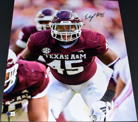 EDGERRIN COOPER AUTOGRAPHED TEXAS A&M AGGIES 16x20 PHOTO BECKETT