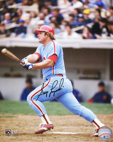 Greg Luzinski Signed Philadelphia Phillies Swinging Action 8x10 Photo - (SS COA)