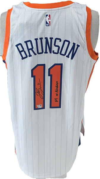 Jalen Brunson Signed Knicks Nike City Connect Jersey NY or Nowhere Auto Fanatics