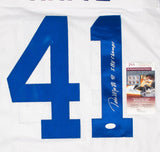 Tom Matte Signed Baltimore Colts Career Stat Jersey Inscr. "SB V Champs" JSA COA