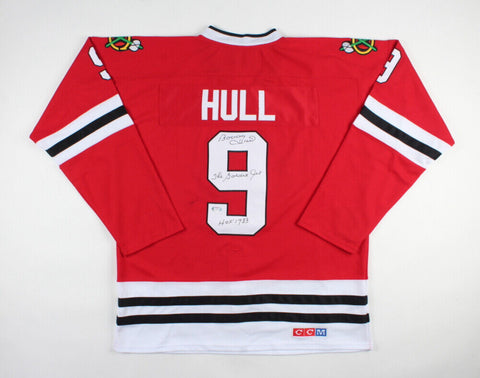 Bobby Hull Signed Chicago Blackhawks Inscibed "The Golden Jet" & "HOF 83" (PSA)