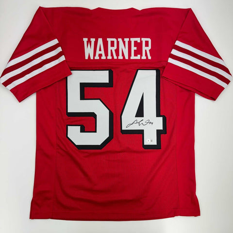 Autographed/Signed Fred Warner San Francisco Red Alternate Jersey BAS COA