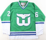 Ray Ferraro Signed Hartford Whalers Jersey (Beckett) NHL Career 1894-2002