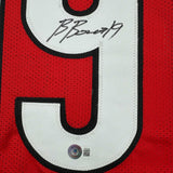 Autographed/Signed Brock Bowers Georgia Red College Football Jersey BAS COA