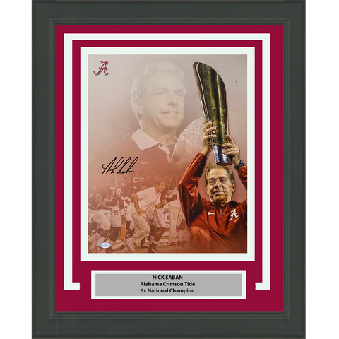 Framed Autographed/Signed Nick Saban Alabama Crimson Tide 16x20 Photo PSA COA