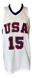 Magic Johnson USA Signed White Basketball Jersey JSA