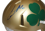 Cole Kmet Signed Nore Dame Fighting Irish Shamrock Mini Helmet BAS 37462