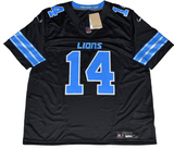 AMON-RA ST BROWN SIGNED DETROIT LIONS #14 BLACK NIKE LIMITED JERSEY BECKETT