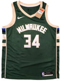 BUCKS GIANNIS ANTETOKOUNMPO AUTOGRAPHED GREEN NIKE JERSEY SIZE L BECKETT 197447