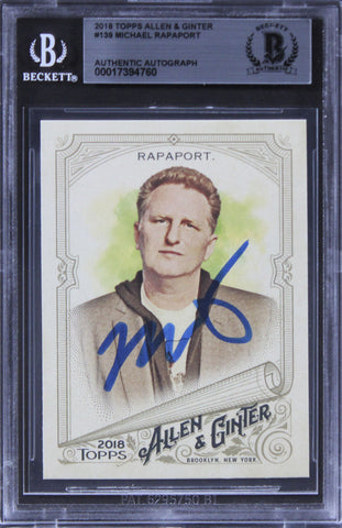 Michael Rapoport Authentic Signed 2018 Topps Allen & Ginter #139 Card BAS Slab