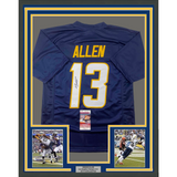 Framed Autographed/Signed Keenan Allen 3x42 Los Angeles Navy Blue Jersey JSA COA