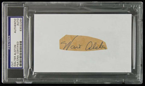 Dodgers Walter Alston Signed Authentic Cut Autographed PSA/DNA Slabbed